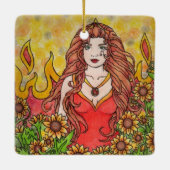 Leo Goddess Keramikornament (Rückseite)