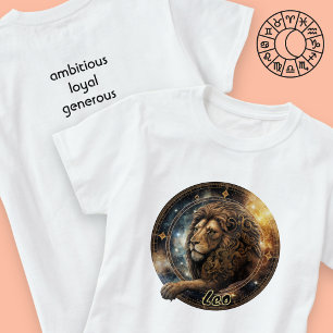 Leo Gold und Black Watercolor Zodiac T - Shirt