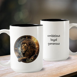 Leo Gold und Black Watercolor Zodiac Zweifarbige Tasse