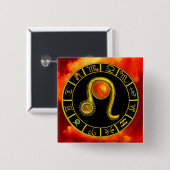 LEO GOLD ZODIAC BIRTHDAY JEWEL Astrologie Chart Button (Vorne & Hinten)