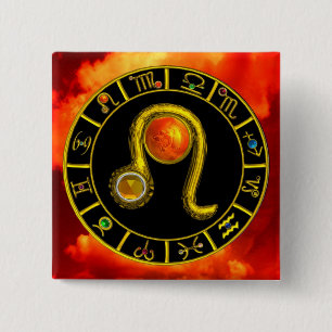 LEO GOLD ZODIAC BIRTHDAY JEWEL Astrologie Chart Button