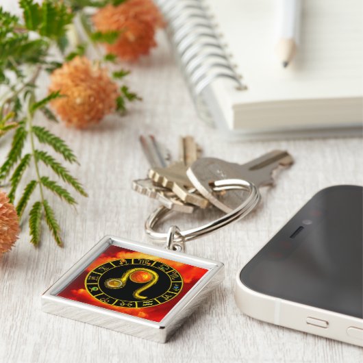 LEO GOLD ZODIAC BIRTHDAY JEWEL Astrologie Chart Schlüsselanhänger (Seite)