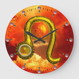 LEO GOLD ZODIAC BIRTHDAY JEWEL MIT TOPAZ GEMSTONE GROßE WANDUHR