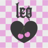 Leo Gothic ästhetic Checkered Cherry Art Aufkleber (Vorderseite)