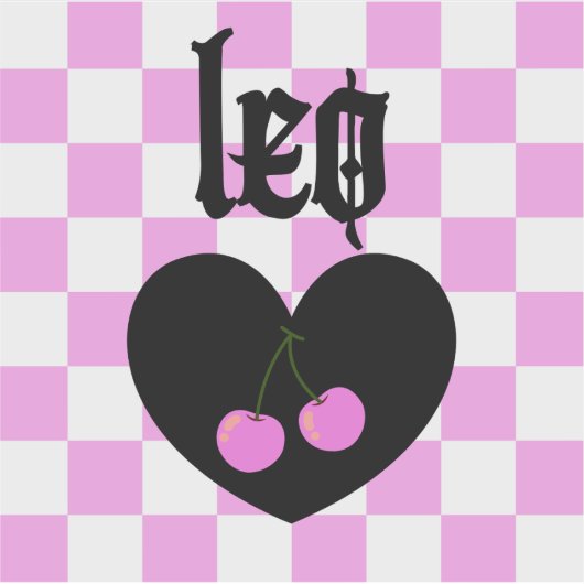 Leo Gothic ästhetic Checkered Cherry Art Aufkleber (Vorderseite)