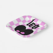 Leo Gothic ästhetic Checkered Cherry Art Pappteller (Gewinkelt)
