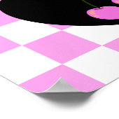 Leo Gothic ästhetic Checkered Cherry Art Poster (Ecke)