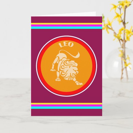 Leo Greeting Card Karte (Gelbe Blume)