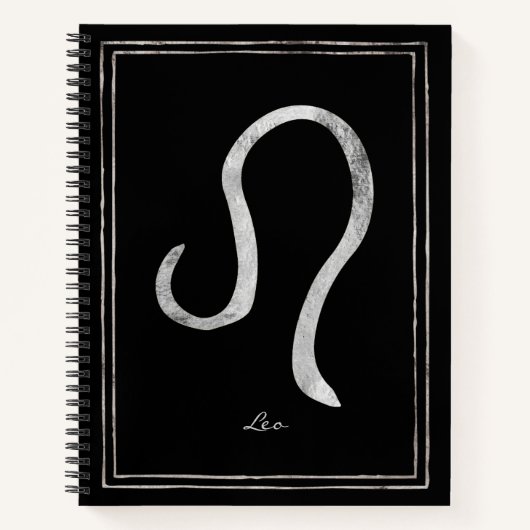 Leo Hammersilber stilisierte Astrologie Symbol Not Notizblock (Vorderseite)