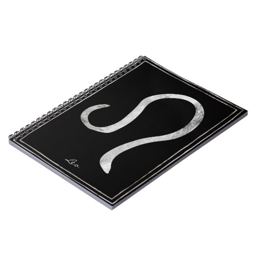 Leo Hammersilber stilisierte Astrologie-Symbol Notizblock (Linke Seite)