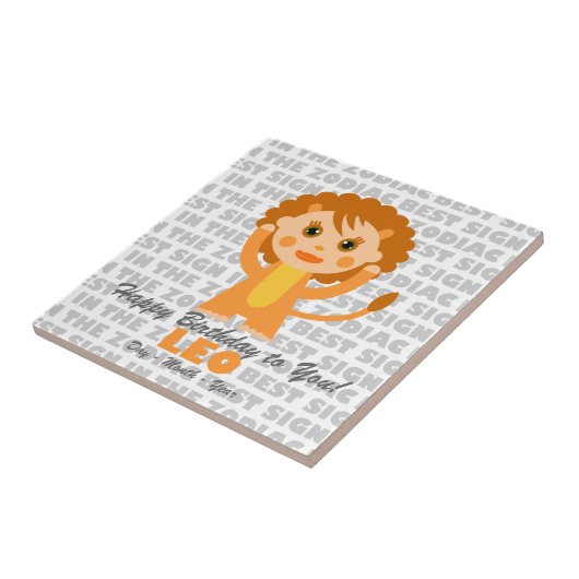 Leo Happy Birthday Fliese (Seite)