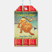 Leo - Happy Birthday Medium Geschenktafeln Geschenkanhänger (Vorderseite)