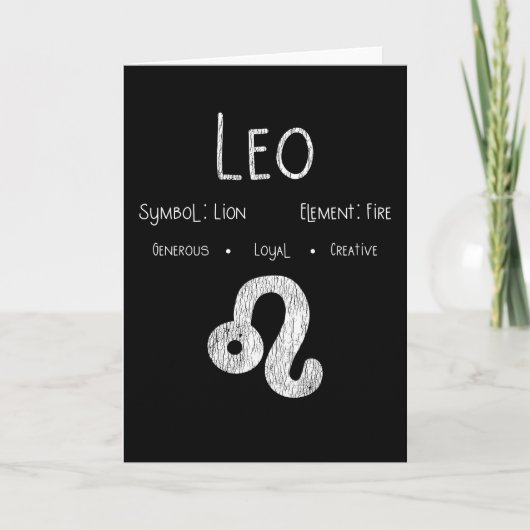 Leo Horoscope Astrologie Star Sign Geburtstagsgesc Karte (Vorderseite)