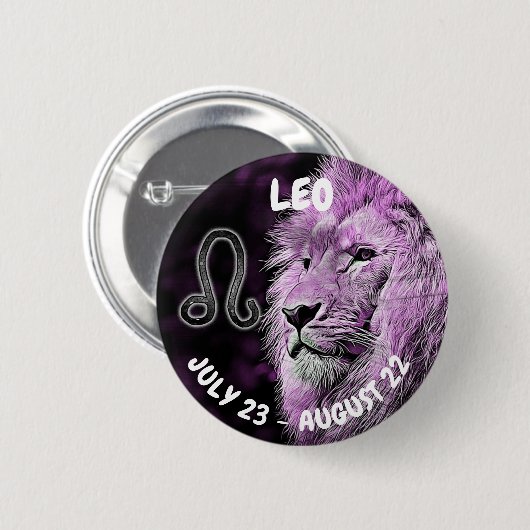 Leo Horoscope Sign Button (Vorne & Hinten)
