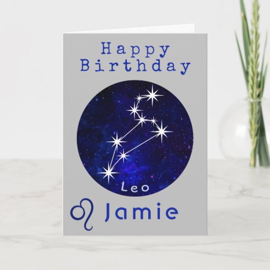 Leo Horoscope Zodiac Card Karte (Vorderseite)