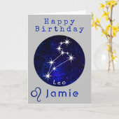 Leo Horoscope Zodiac Card Karte (Gelbe Blume)