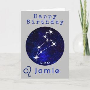 Leo Horoscope Zodiac Card Karte