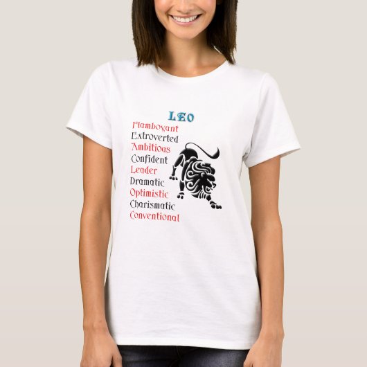 Leo Horoscope Zodiac Sign T-Shirt (Vorderseite)