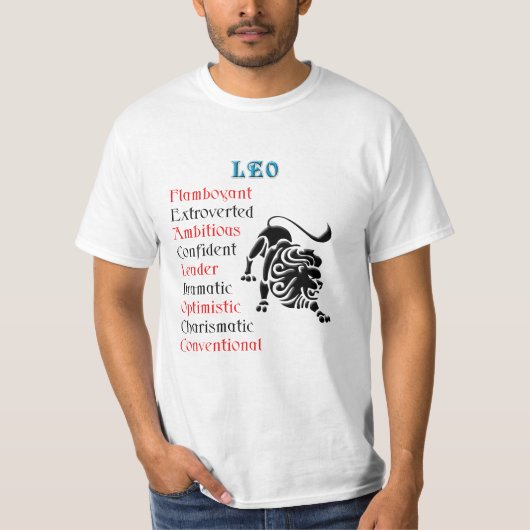 Leo Horoscope Zodiac Sign T-Shirt (Vorderseite)
