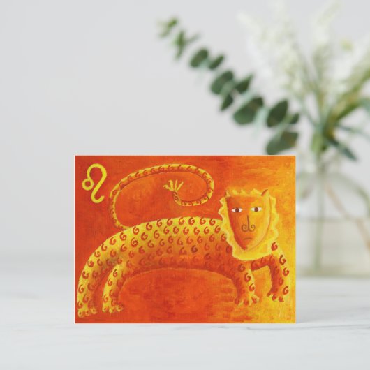 Leo Horoscope Zodiac Star Sign Postkarte (Stehend Vorderseite)