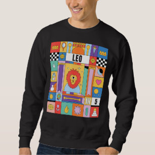 Leo Horoskop Abstrakt Zodiac Mystic Symbols Sweatshirt