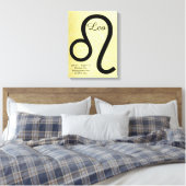 Leo Horoskop Sign Gold und Schwarze Mauer Kunst Leinwanddruck (Insitu (Schlafzimmer))