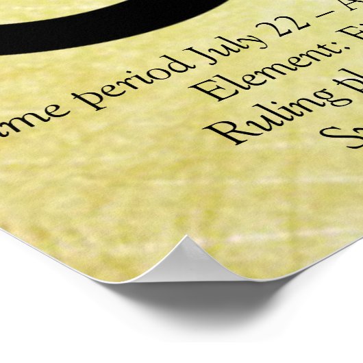 Leo Horoskop Symbol Gold und Black Poster (Ecke)