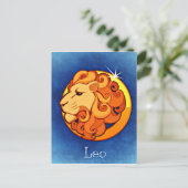 Leo in Blau Postkarte (Stehend Vorderseite)