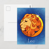 Leo in Blau Postkarte (Vorne/Hinten)