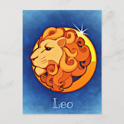 Leo in Blau Postkarte (Vorderseite)