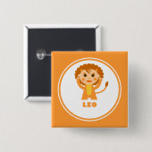 Leo ist mein Zodiac-Zeichen Button (Vorne & Hinten)