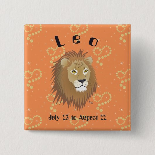 Leo July 23 to August 22 Button (Vorderseite)