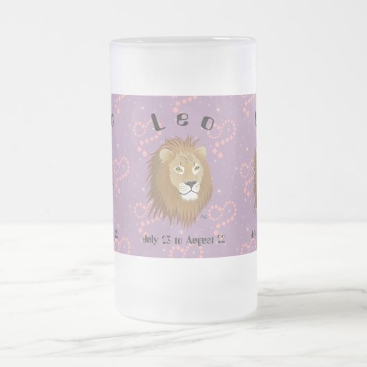 Leo July 23 to August 22 Mug Mattglas Bierglas (Mittel)