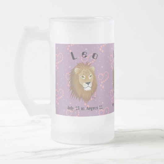 Leo July 23 to August 22 Mug Mattglas Bierglas (Links)