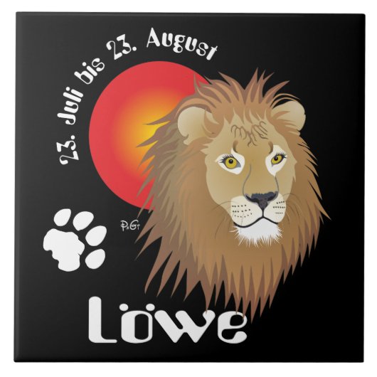 Leo July 23 to August 22 Tile Fliese (Vorderseite)