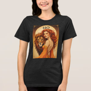 Leo July August Birthday Lion Tri-Blend Shirt