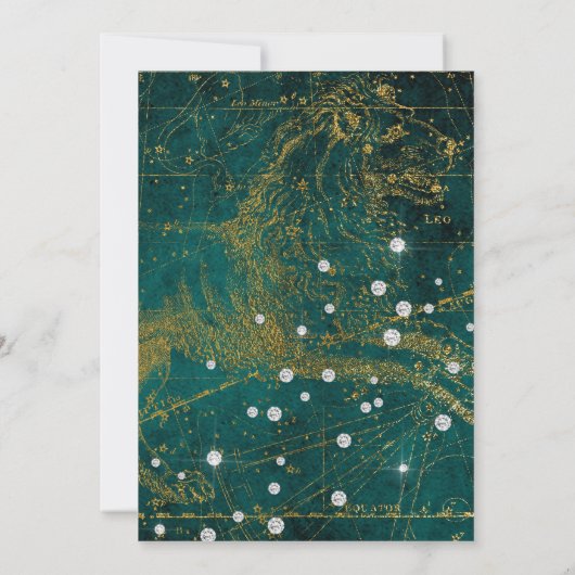 Leo July August Glam Diamond Brautparty Einladung (Rückseite)