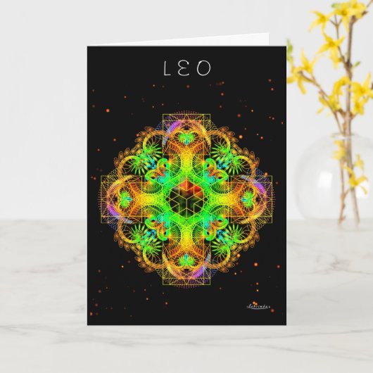 Leo Karte (Gelbe Blume)