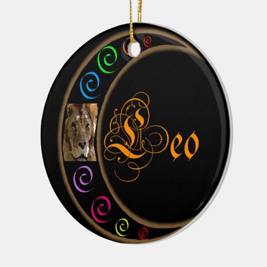 Leo Keramik Ornament (Links)