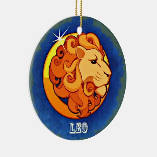 Leo Keramik Ornament (Rechts)