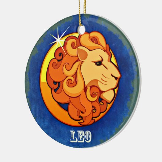 Leo Keramik Ornament (Links)