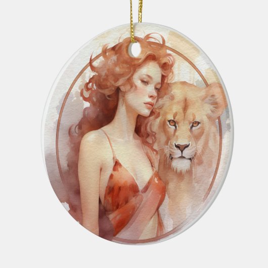 Leo Keramik Ornament (Links)