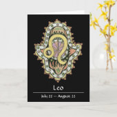 Leo Khamsa Note Card Karte (Gelbe Blume)