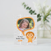 Leo Kids Party Einladung mit Foto (Stehend Vorderseite)