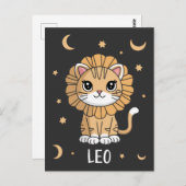 Leo Kitten: Ein Roaring Star Adorable Leo Zodiac Postkarte (Vorne/Hinten)