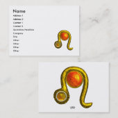 LEO, leuchtend roter gelber Topaz Visitenkarte (Vorne/Hinten)