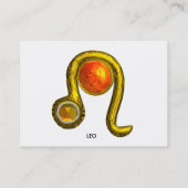 LEO, leuchtend roter gelber Topaz Visitenkarte (Rückseite)