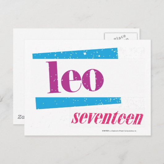 Leo Lila Postkarte (Vorne/Hinten)