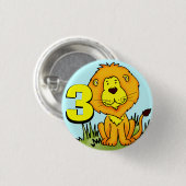 Leo Lion 3 Button - blau, orange und gelb (Vorne & Hinten)