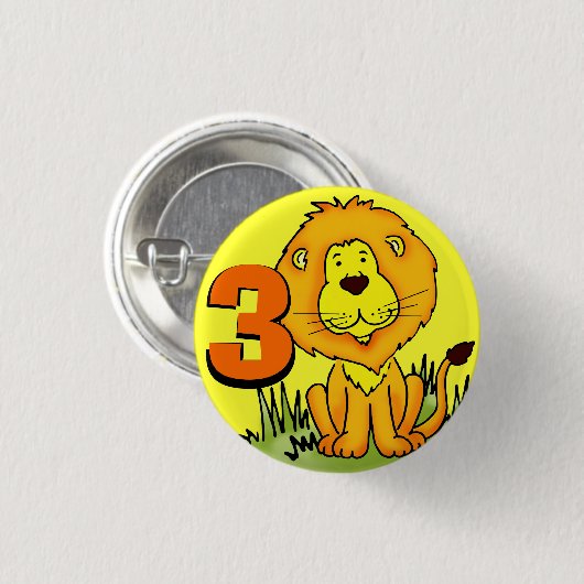 Leo Lion 3 Button - orange & gelb (Vorne & Hinten)